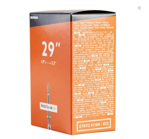 Săm 29x1,9/2,5 mm van Presta 48 mm Decathlon