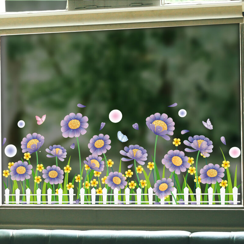Chống Thấm Nước Tự Dán Miếng Dán Cửa Kính Trang Trí Cửa Sổ Tường Cho Phòng Ngủ Phòng Khách Màn Treo Tường Bức Tranh Tường Trang Trí