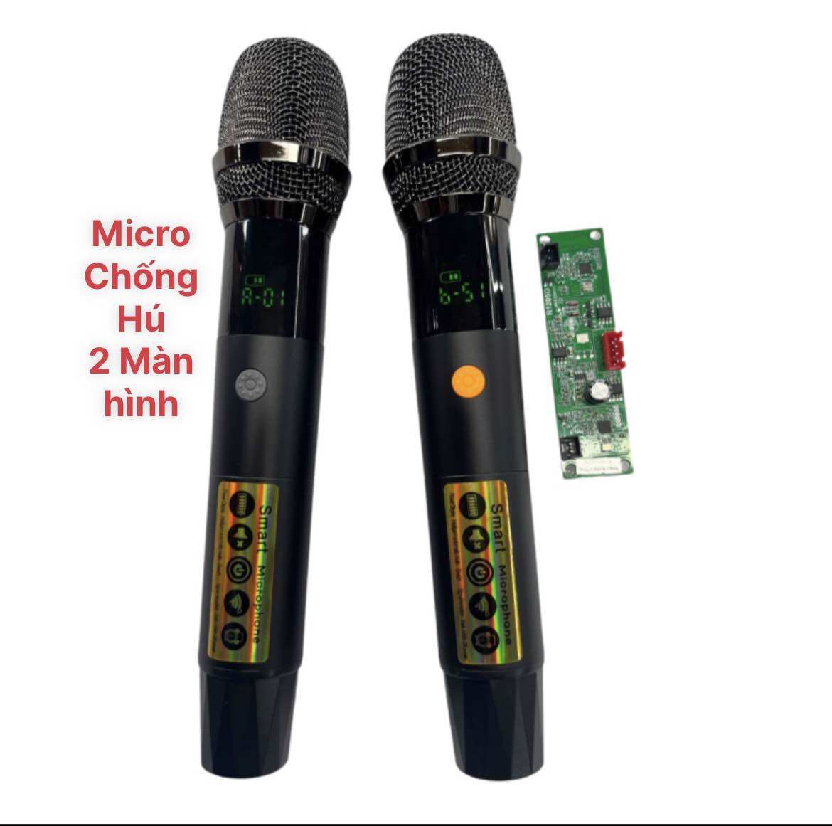  Micro loa kéo chống hú 2 màn hình sóng uhf 