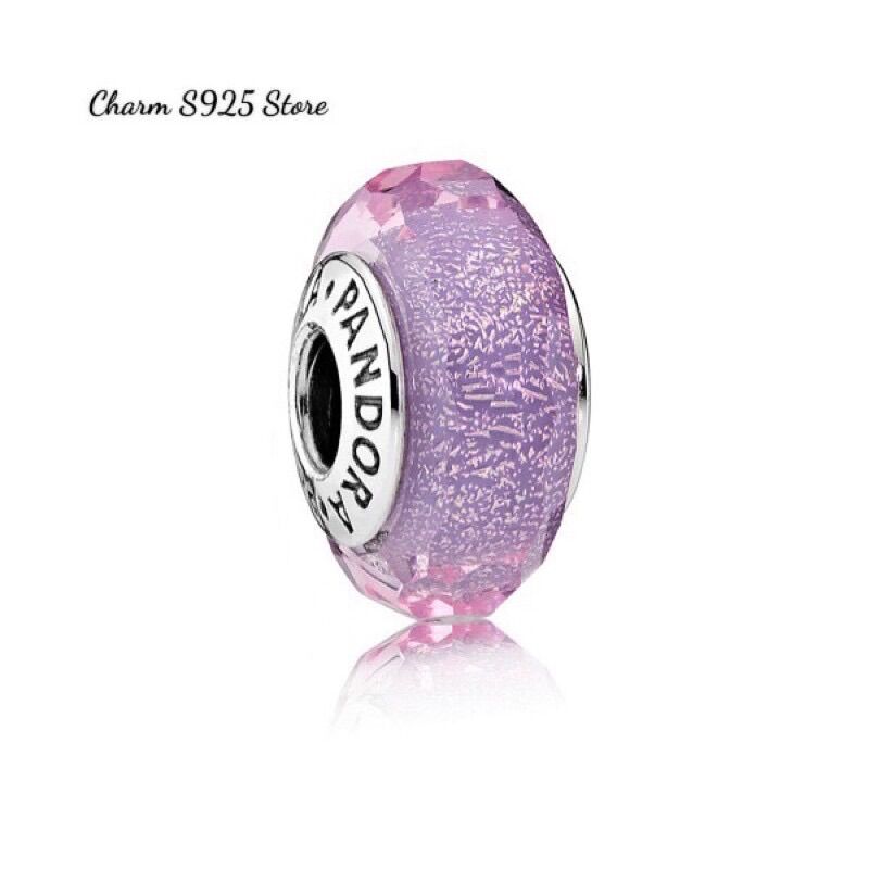 Charm pan ale thuỷ tinh ánh tuyết bạc s925