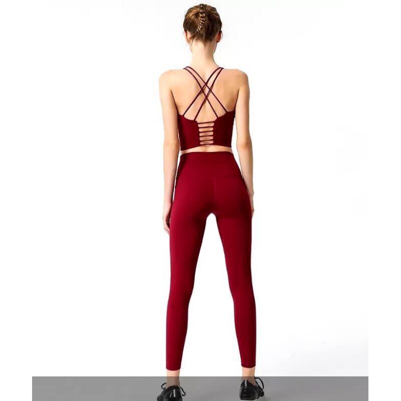 Set bộ đồ đan dây tập gym yoga nữ