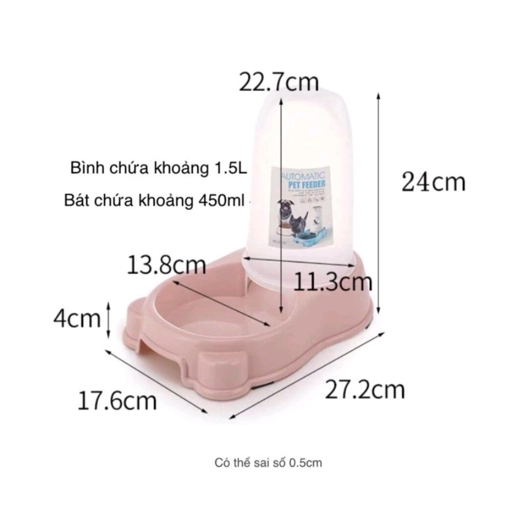 Bát Ăn Tự Động Dành Cho Chó Mèo nắp tròn