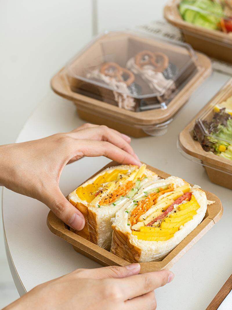 Disposable Birch Paper Takeout Box For Fruit Salad Desserts And Light Meals Giá 519,000 Đồng*Miễn phí vận chuyển