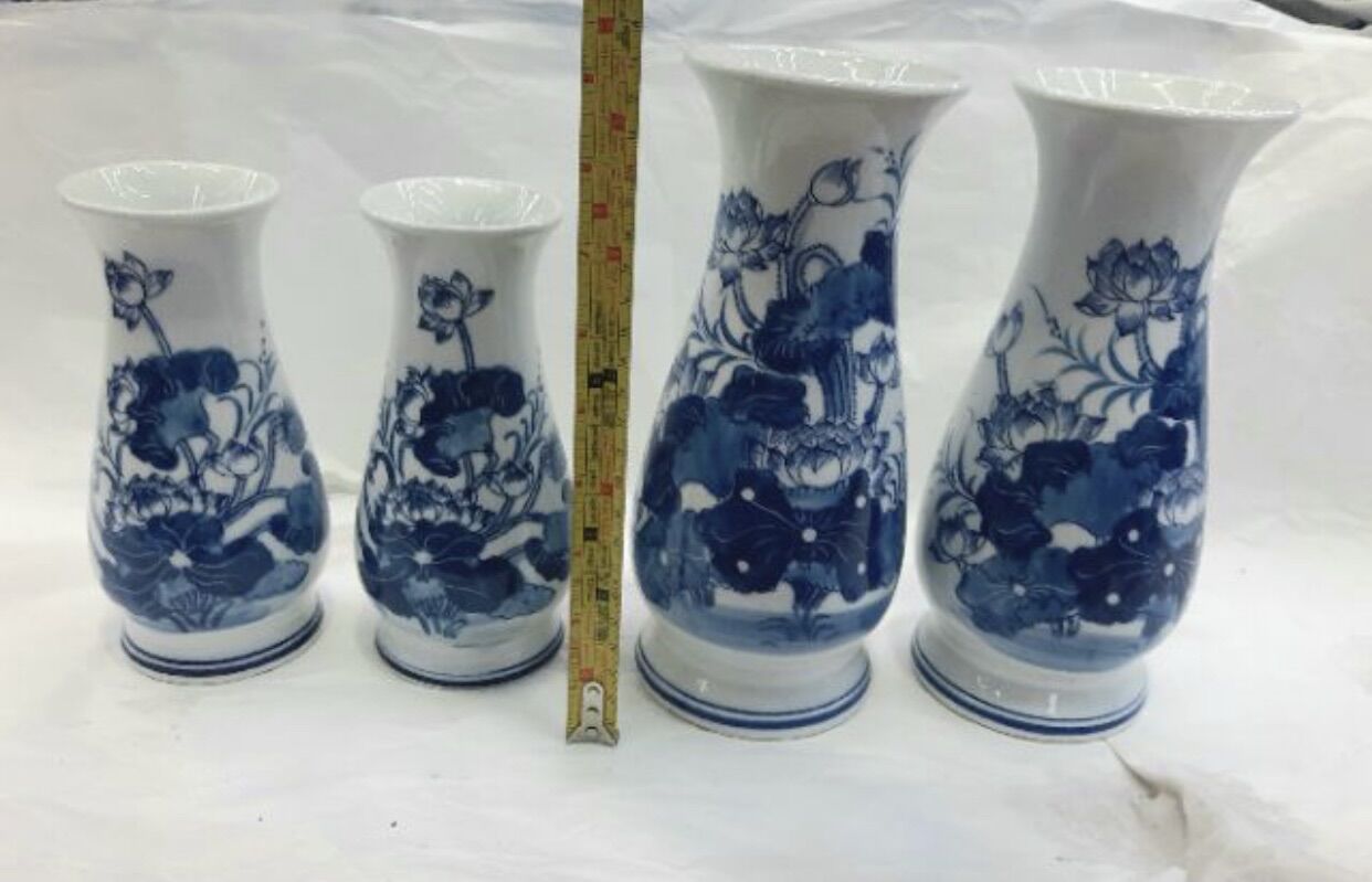 Bình hoa men xanh thờ cúng Bát Tràng 20cm