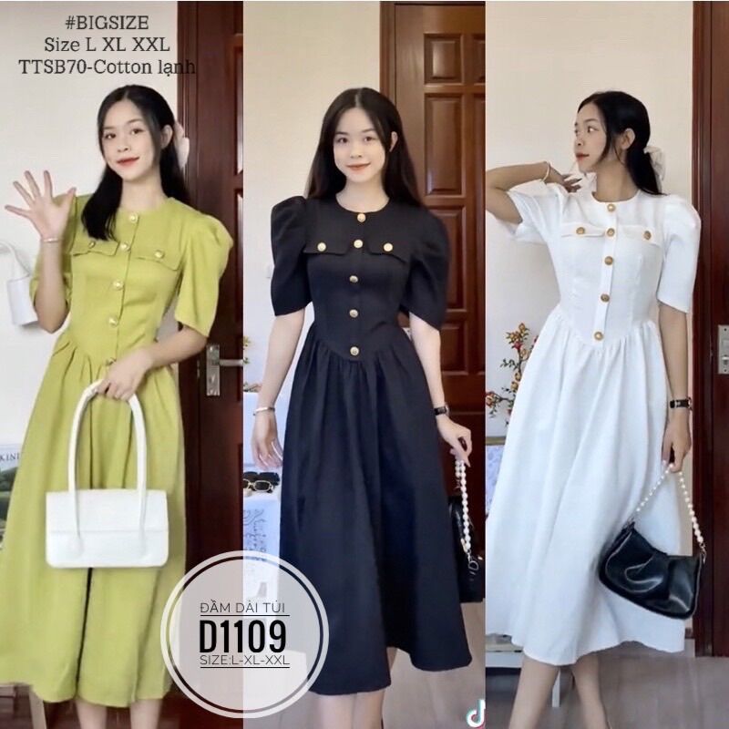 Bigsize 60- 90kg đầm dài túi