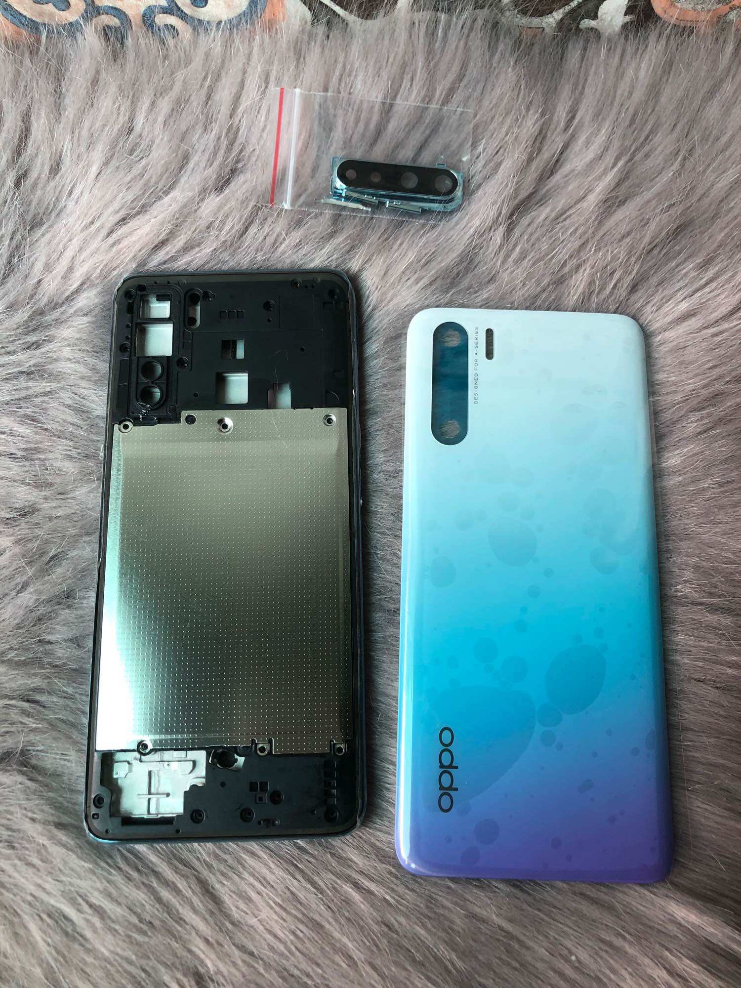 Vỏ bộ Oppo A91 new sẵn kính camera + khay sim
