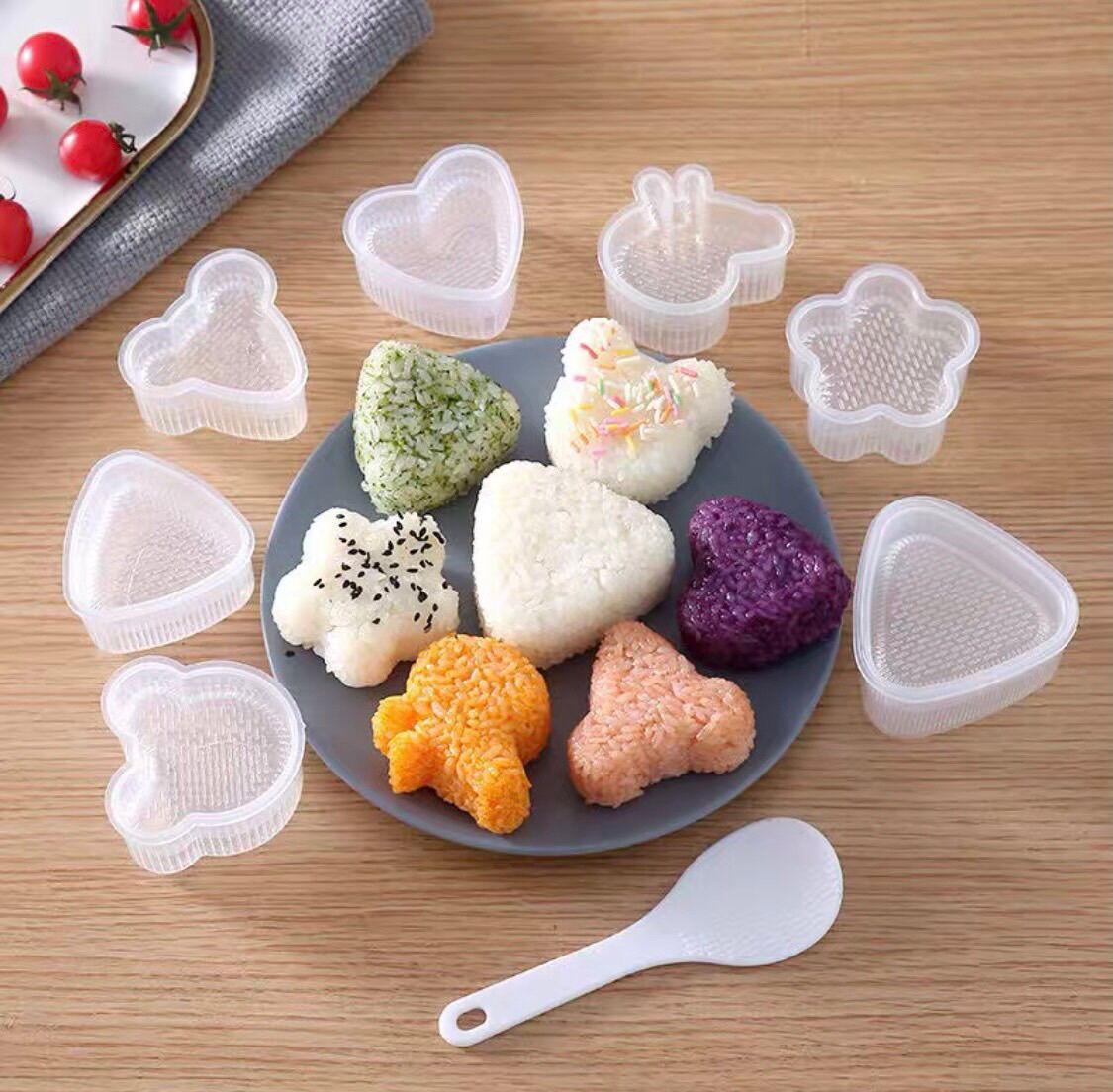 Set 7 khuôn tạo hình cơm nắm bento