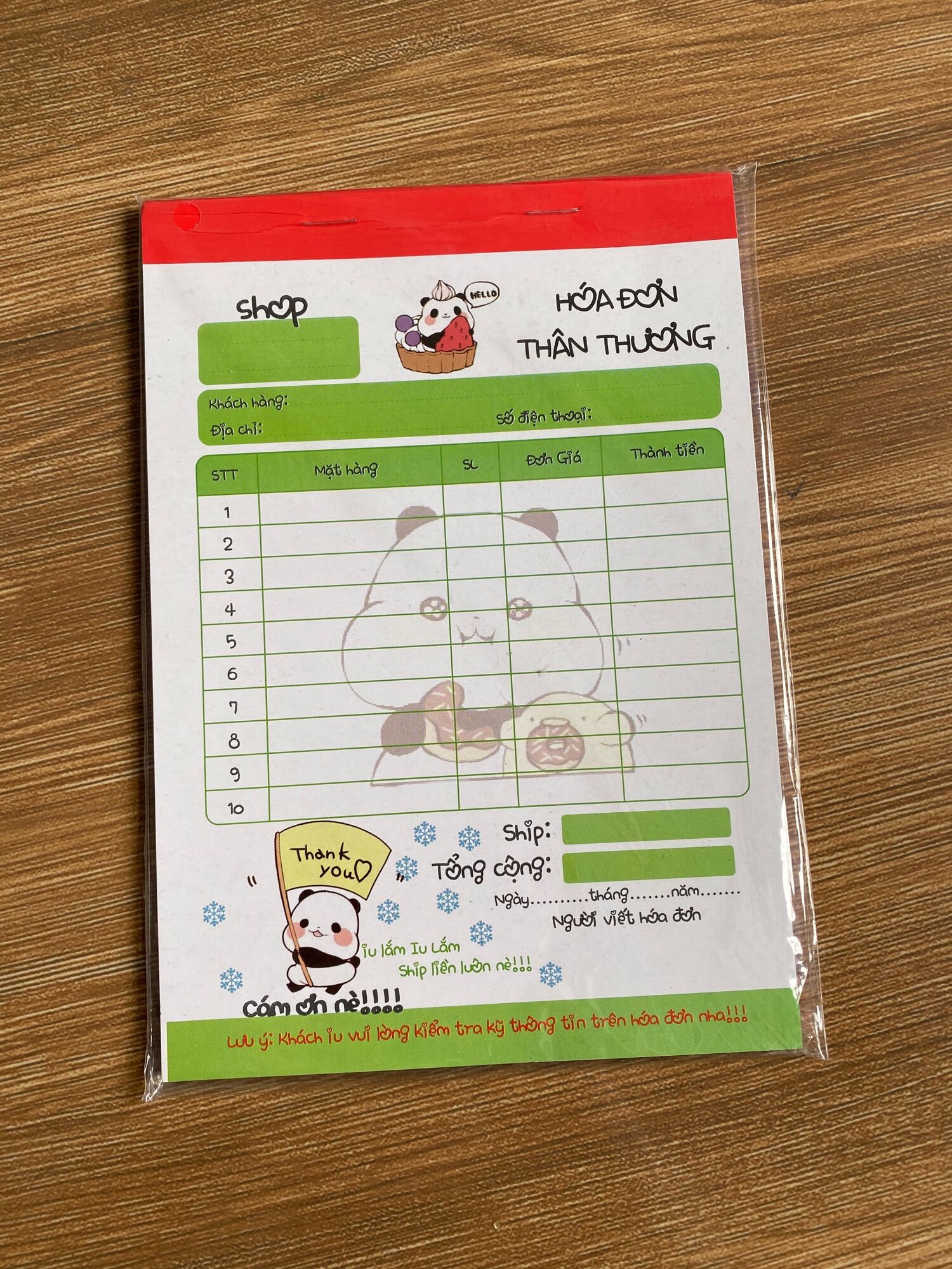 [HCM]Hoá Đơn Hoạt Hình 2Liên