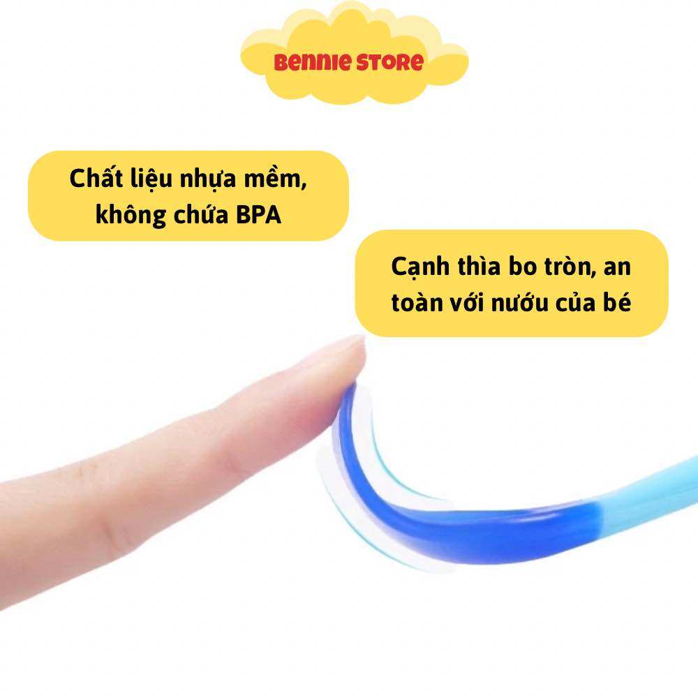 Muỗng ăn dặm silicon báo nóng cho bé