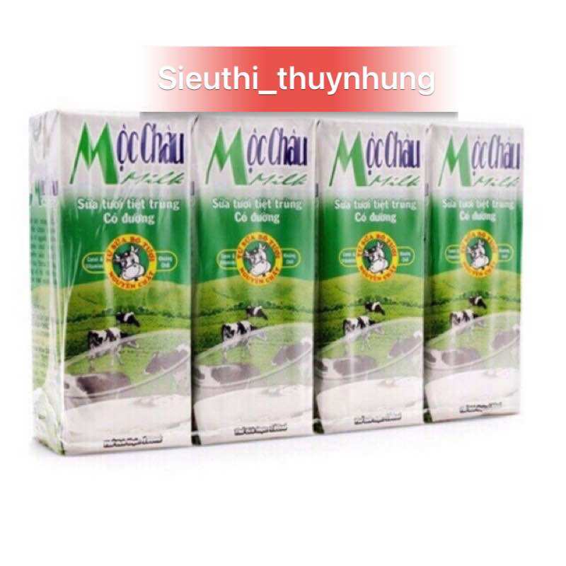 Thùng Sữa Mộc Châu 48 Hộp Có Đường x 180ml