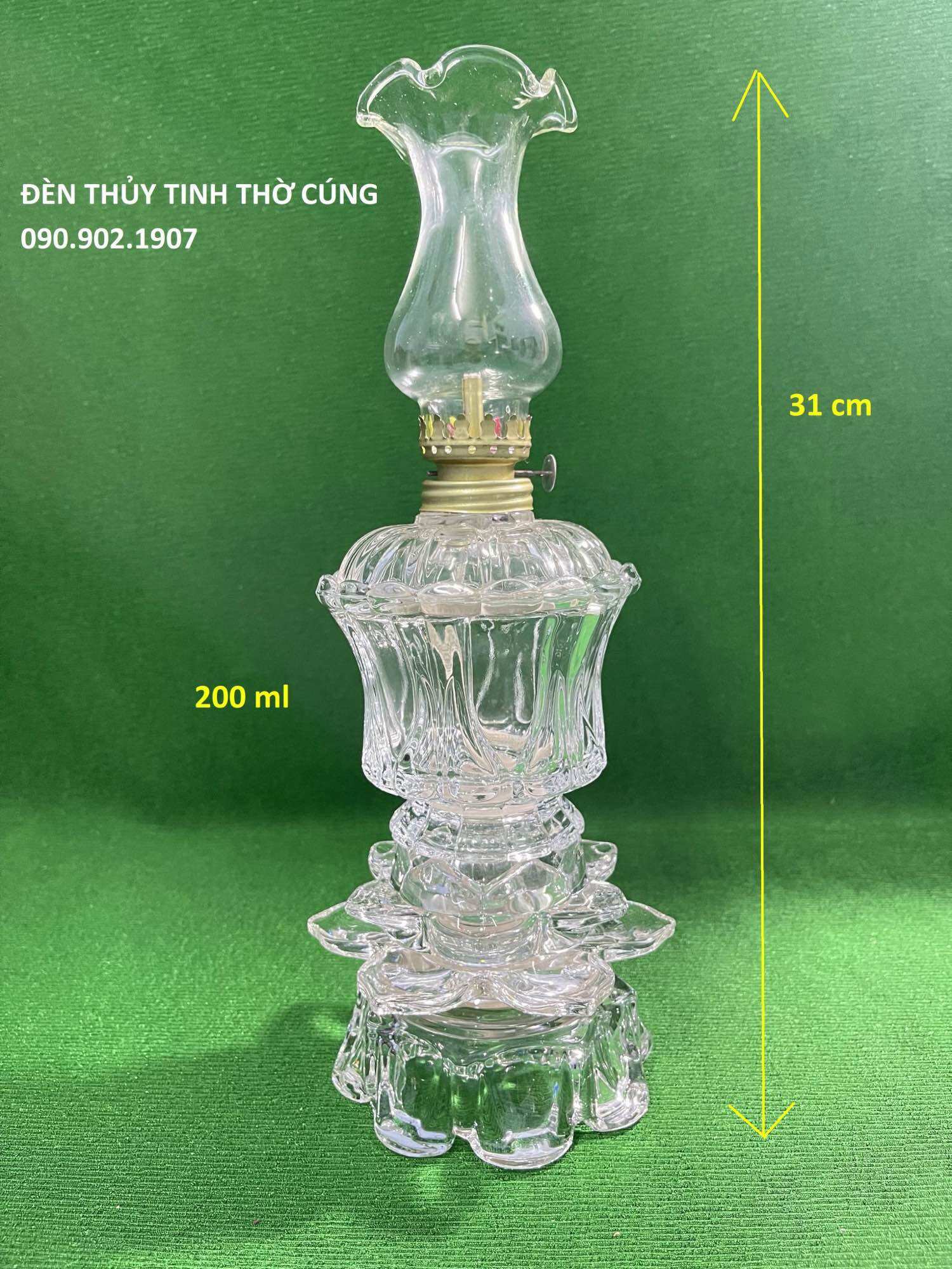 ĐÈN THUỶ TINH THỜ CÚNG - THỐ SEN