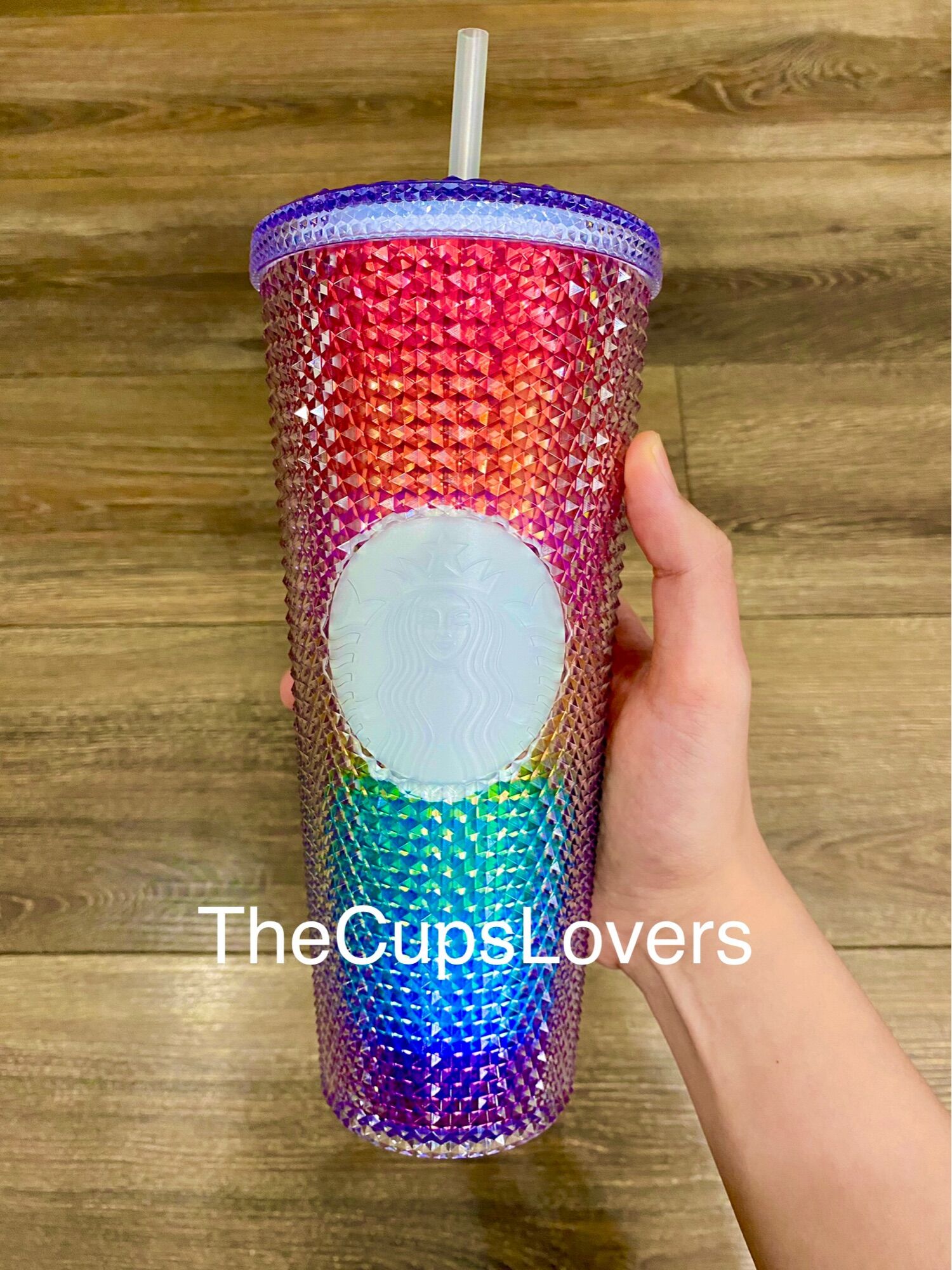 Ly starbucks studded phiên bản summer rainbow cầu vồng 2021