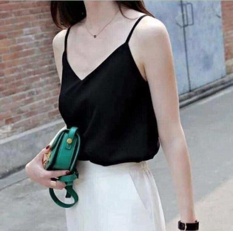 Áo 2 Dây nữ Lụa Hàn cao cấp MADELA, Áo hai dây lụa Vintage