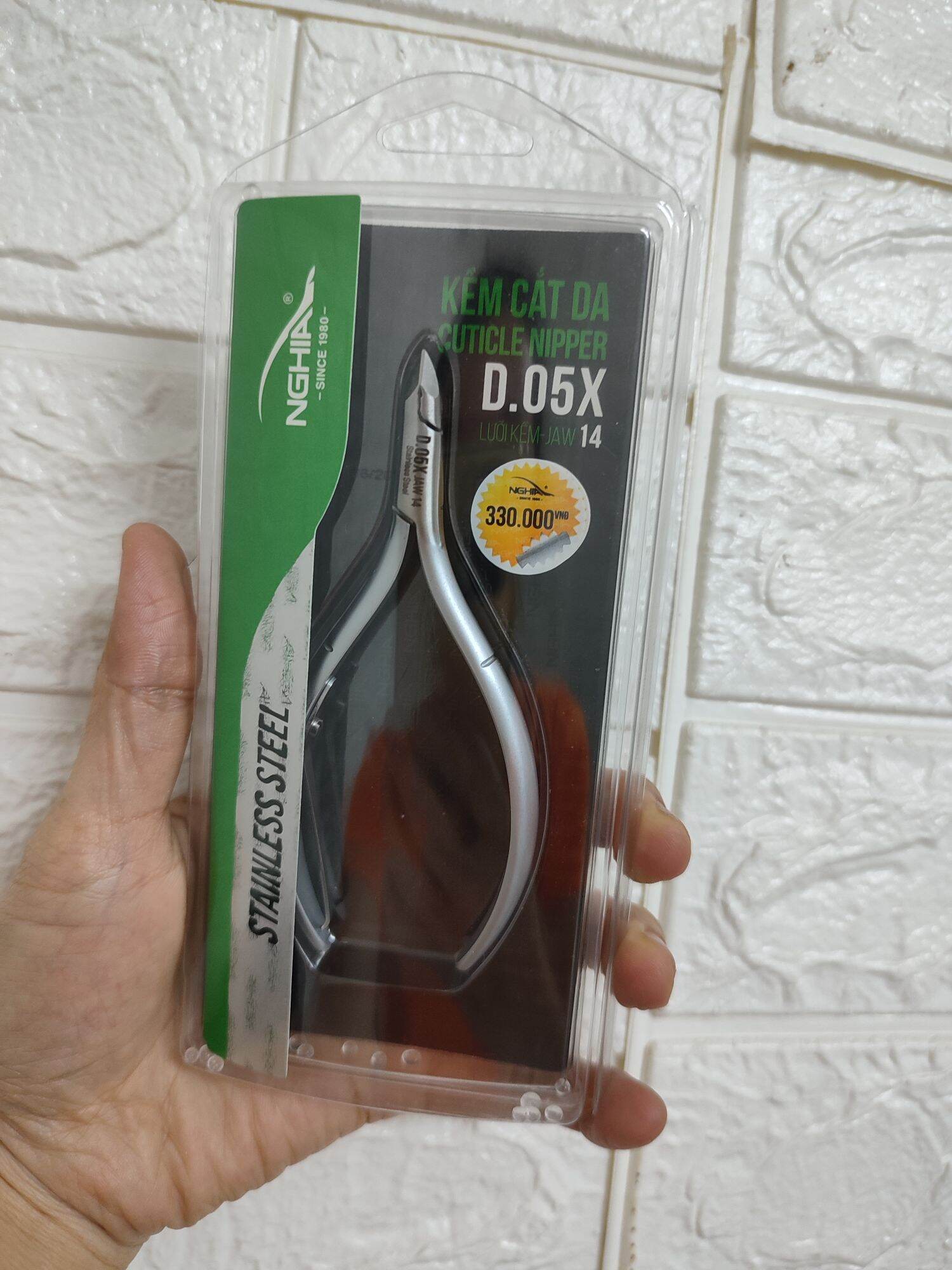 Kềm nghĩa cắt da inox d05x mũi 14, kìm nghĩa nhặt da d05x mũi 14, kìm nghĩa d05x