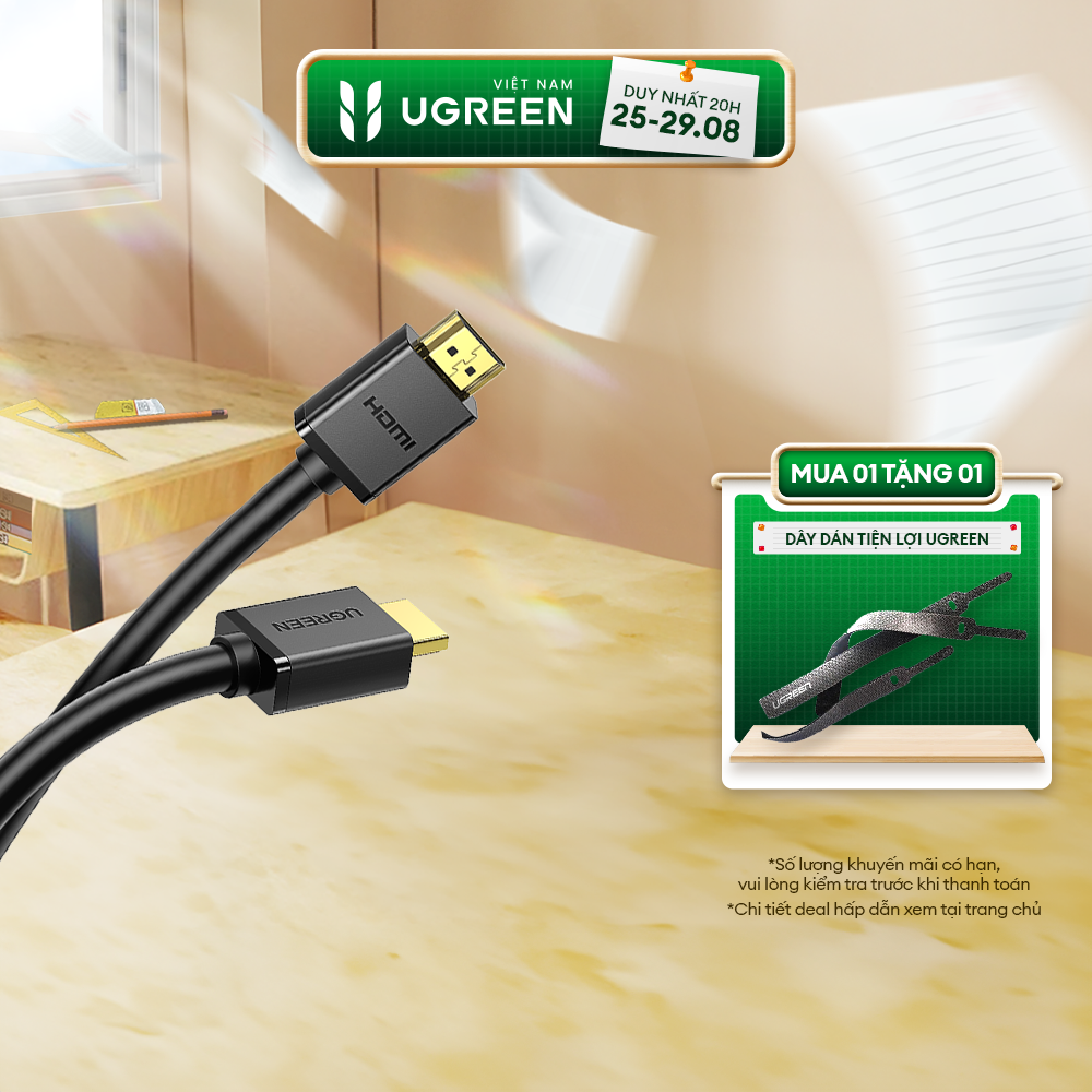 Cáp HDMI 2.0 tốc độ cao Ugreen HD104 Dùng cho Xiaomi Mi Box PS4 Bộ Chia HDMI Cáp Chuyển Đổi HDMI Cổng Mạ Vàng 4K 1080P 3D Bảo Hành 1 đổi 1 18 Tháng 30115 10106 60820 10107 10108 10109