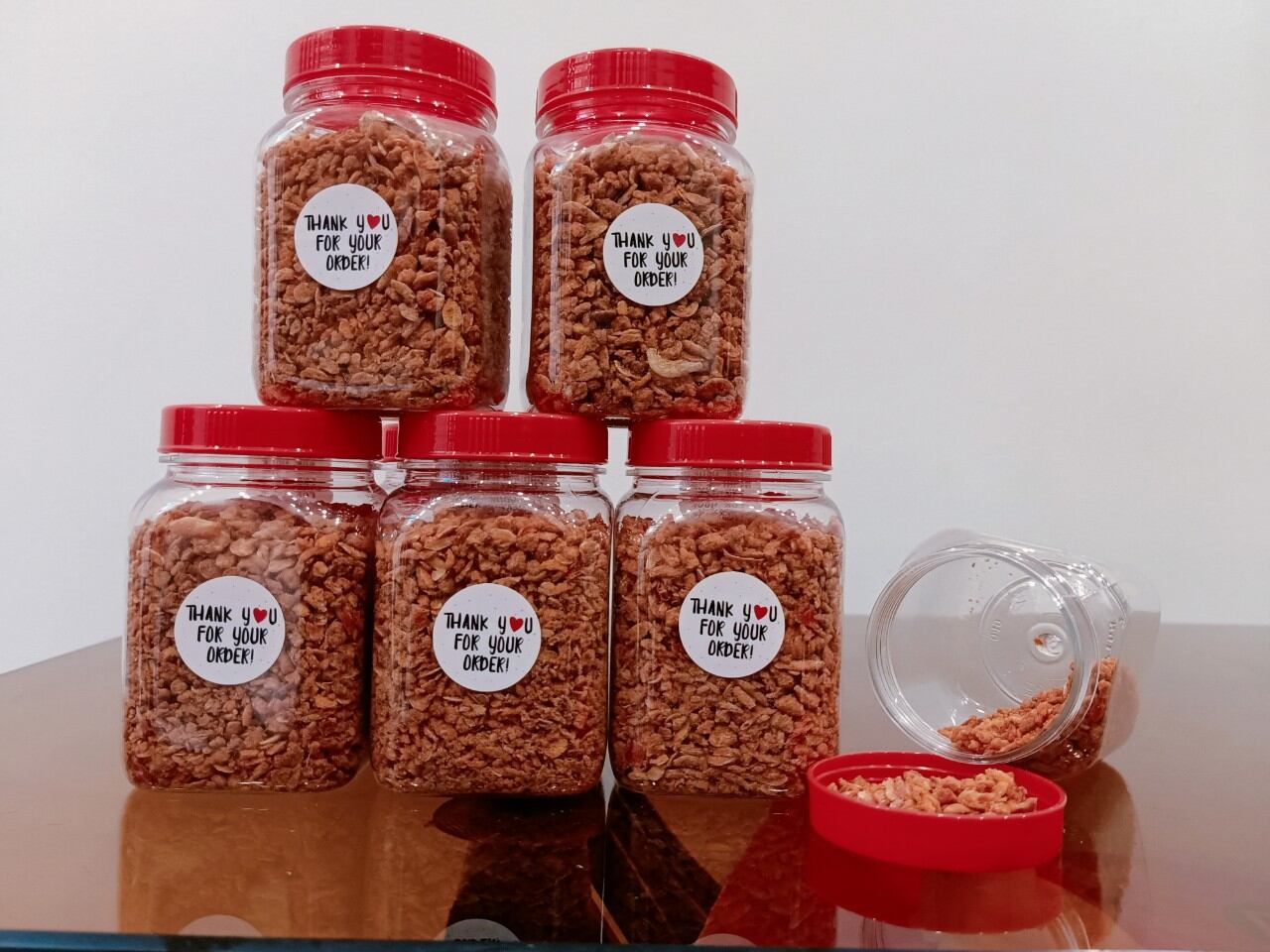 1 hủ muối tôm nguyên con giòn siêu cay nhiều