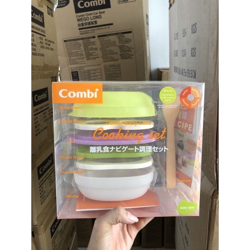 Bộ chế biến đồ ăn tổng hợp Combi Baby Label Nhật Bàn 7 món an toàn cho bé
