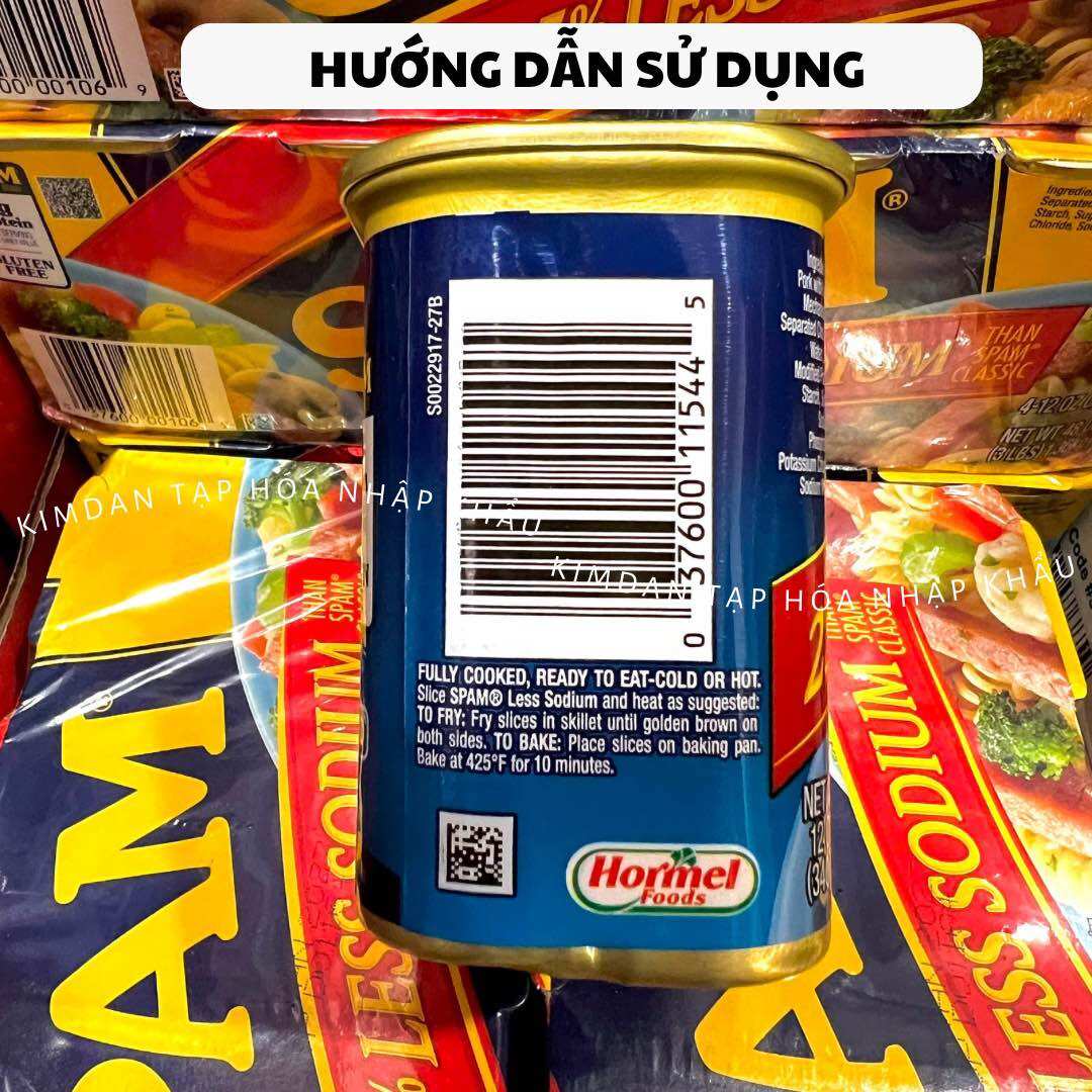 [NHẬP KHẨU MỸ] THỊT HỘP SPAM LESS SODIUM 25% GIẢM MẶN 340G