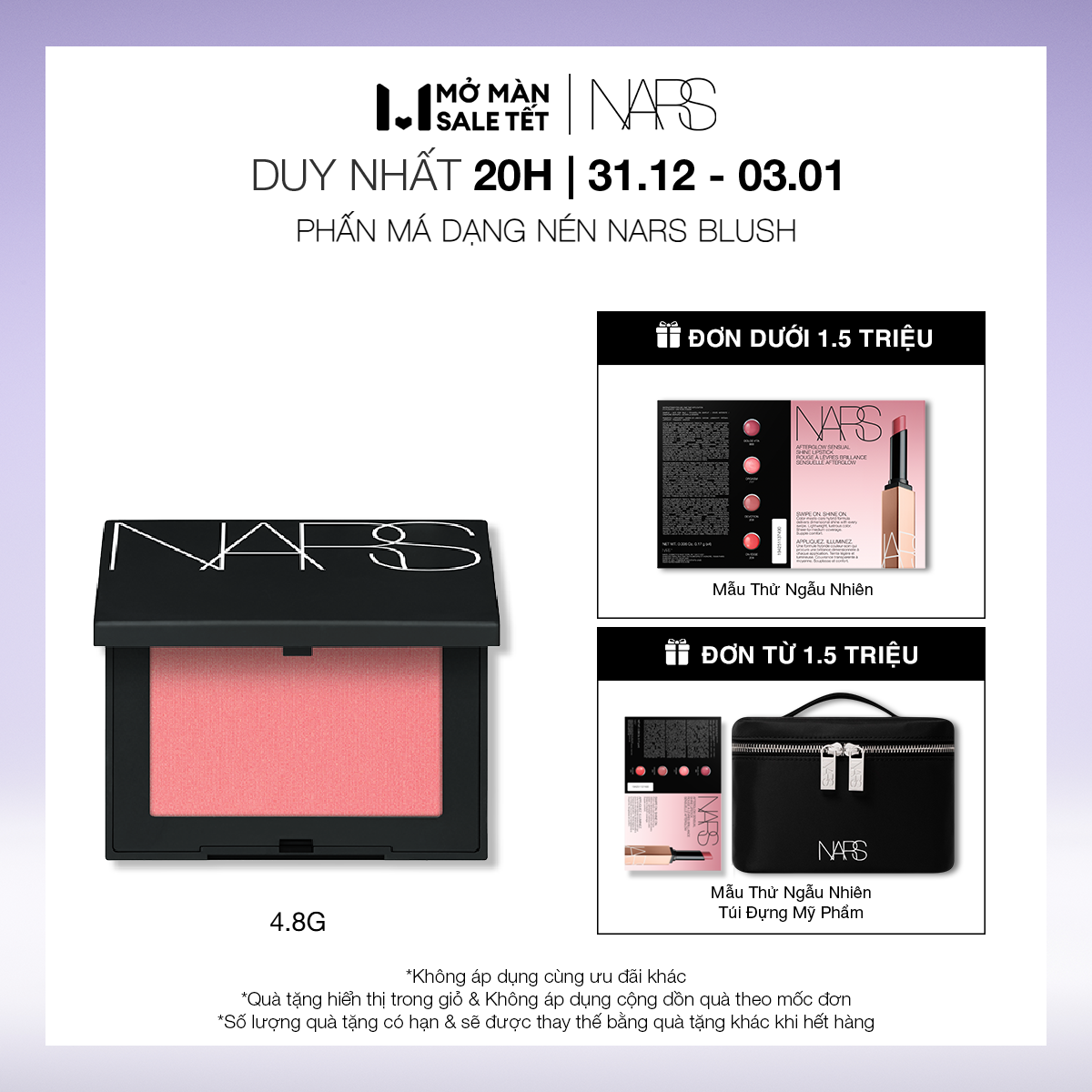 20H 31.12-03.01 | MUA LÀ CÓ QUÀ Phấn má hồng NARS Blush 4.8g