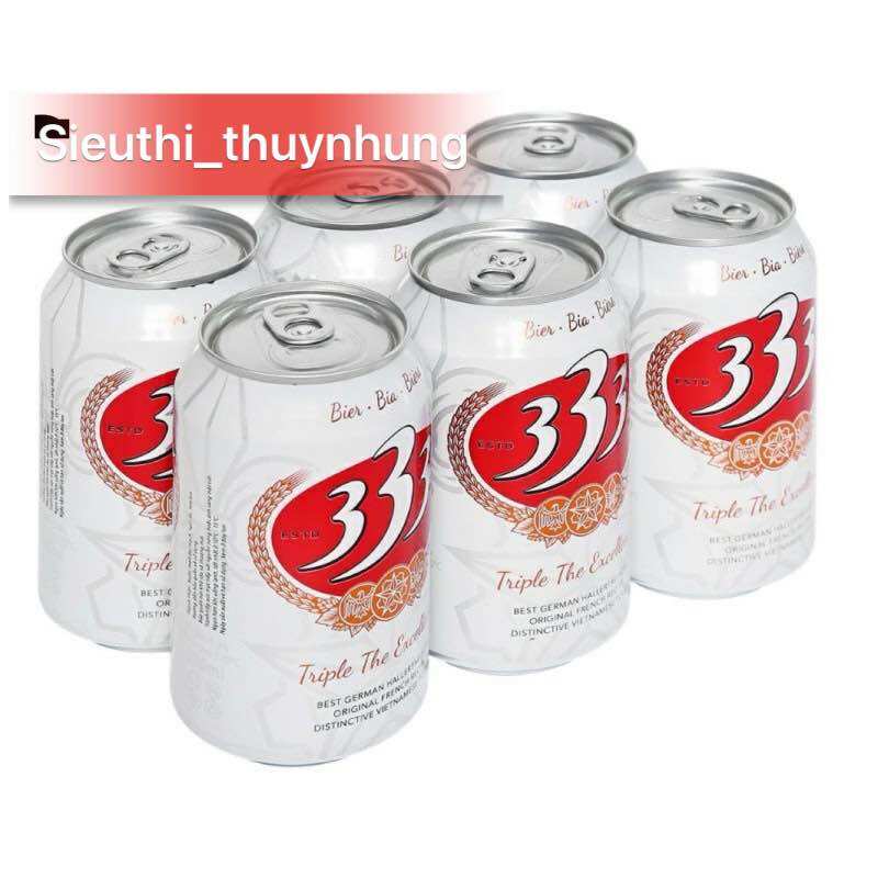 Lốc 6 lon Bia Hà Nội / Bia 333/ Bia Sài Gòn - HABECO (330ml/ lon)