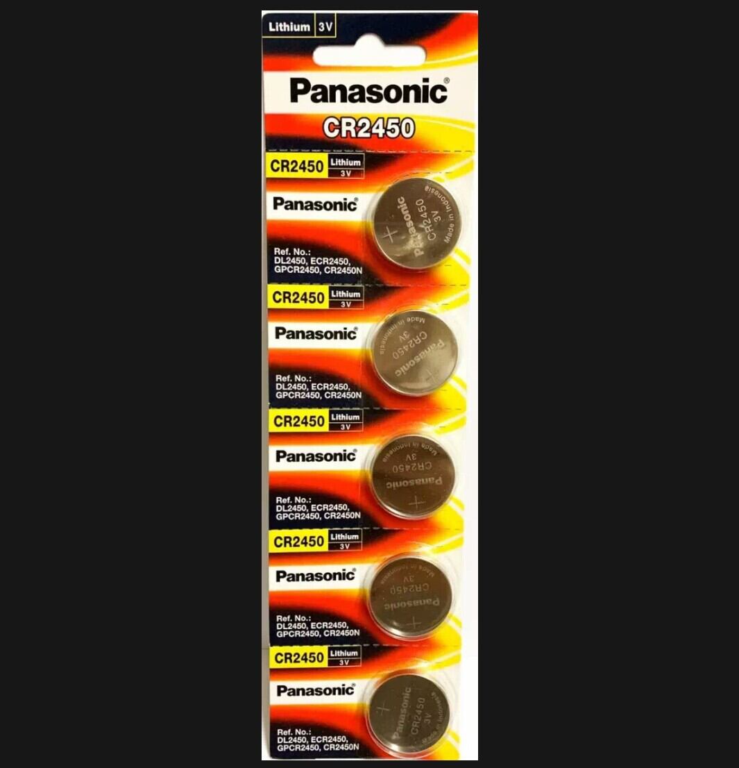 Pin nút Panasonic CR2450 Lithium 3V hàng chính hãng . Made Indonesia.  Vỉ 5 viên