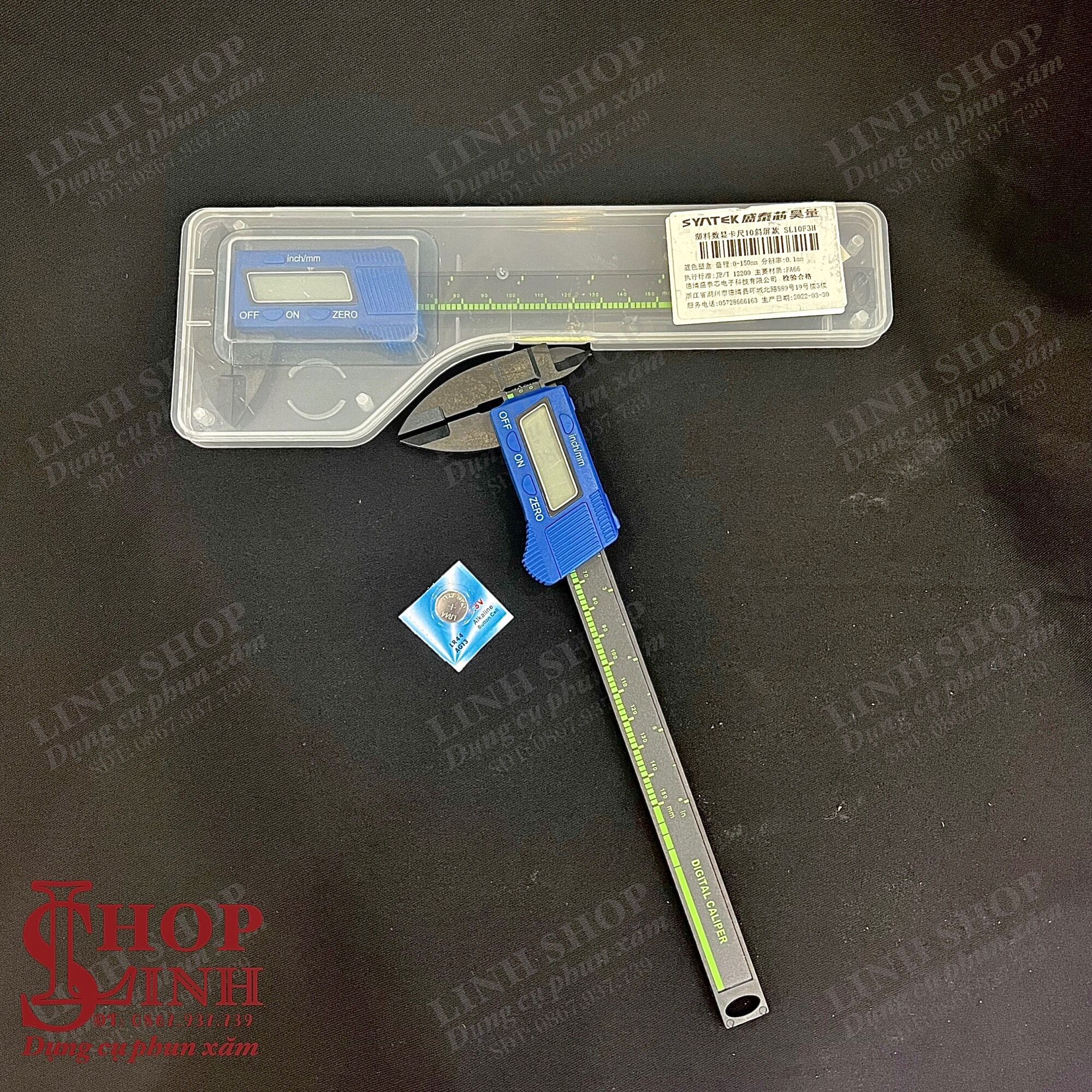 Thước điện tử đo lông mày 150mm cao cấp