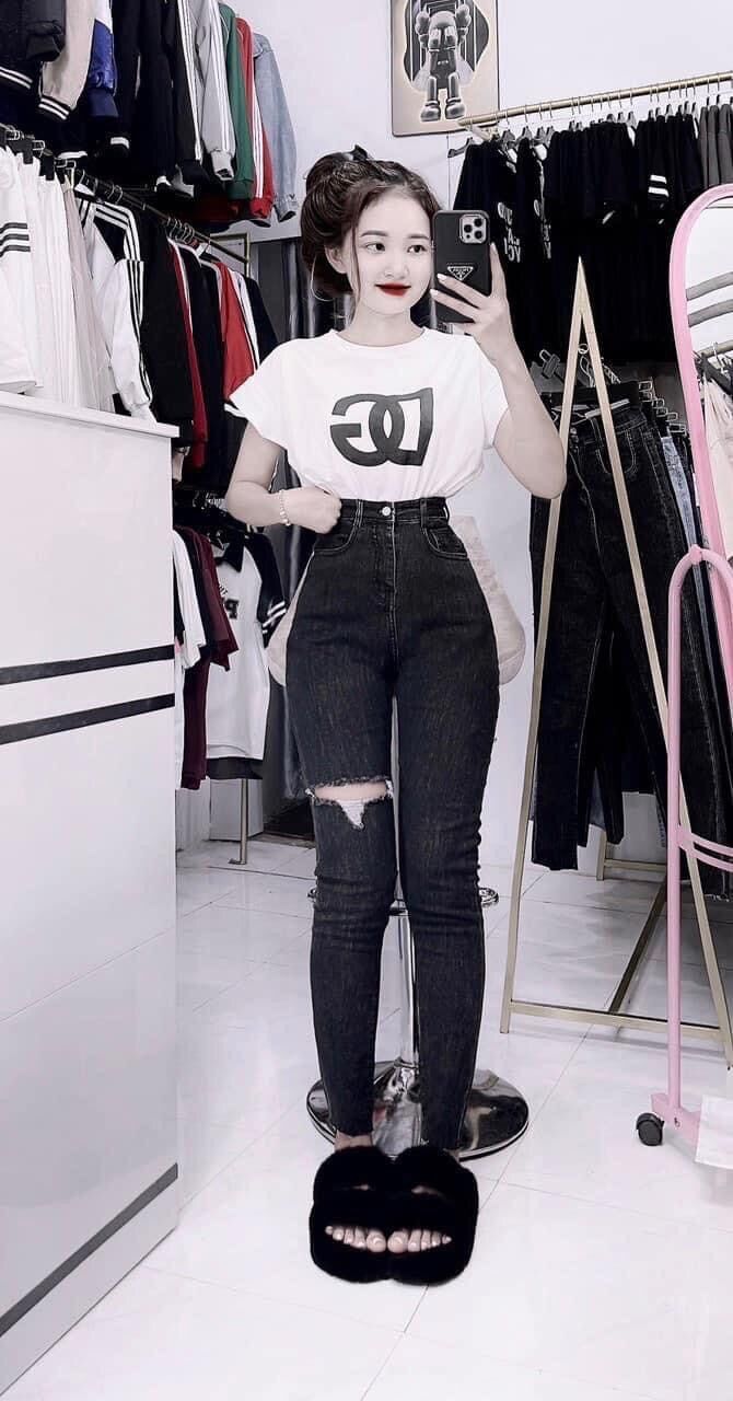 Quần jean ôm lưng cao hack dáng