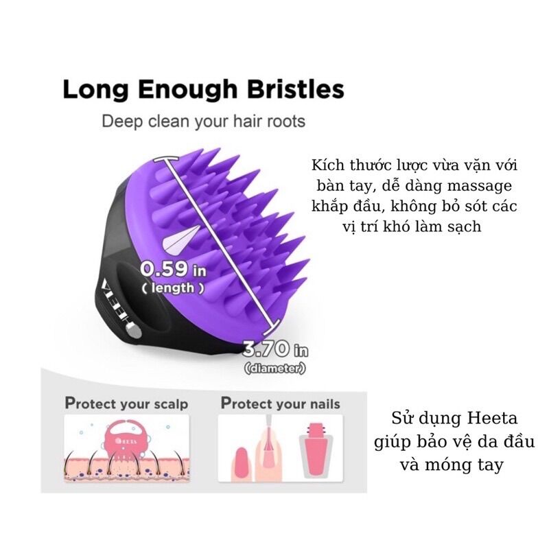 Lược gội đầu silicon HEETA Shampoo Brush