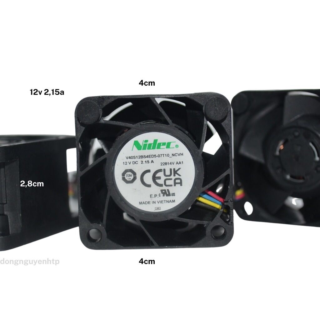 Quạt tản nhiệt nidec 12v 2,15A 4x4x2,8 Động cơ phản lực
