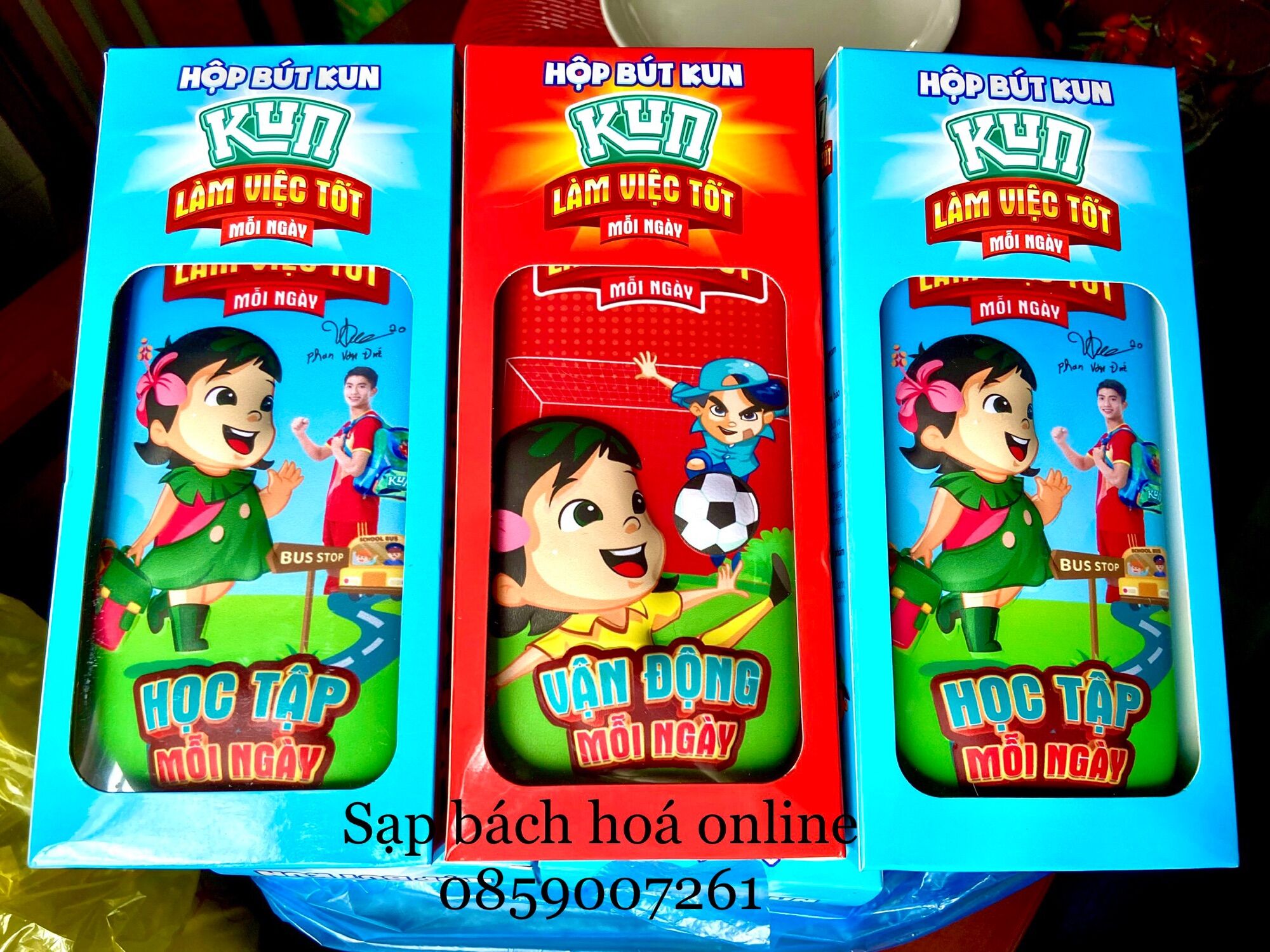 Hộp bút Kun - Hộp bút hàng khuyến mãi sữa Kun bọc vải in hình 3D
