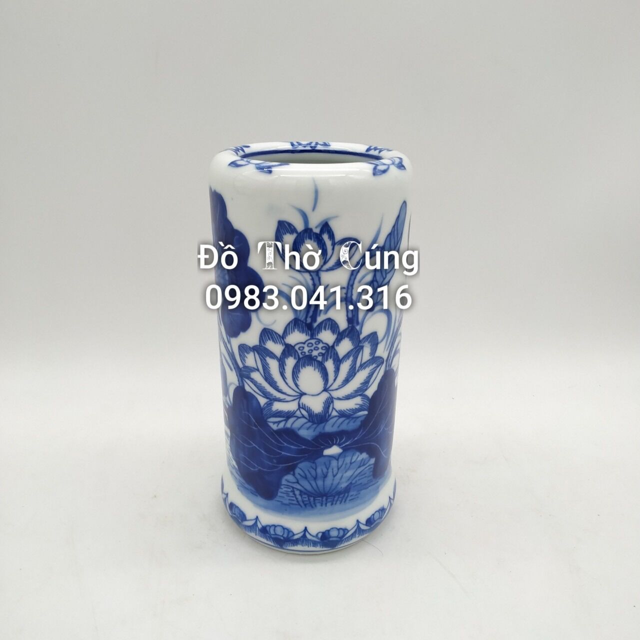 Ống đựng hương Vẽ Hoa sen hàng kĩ
