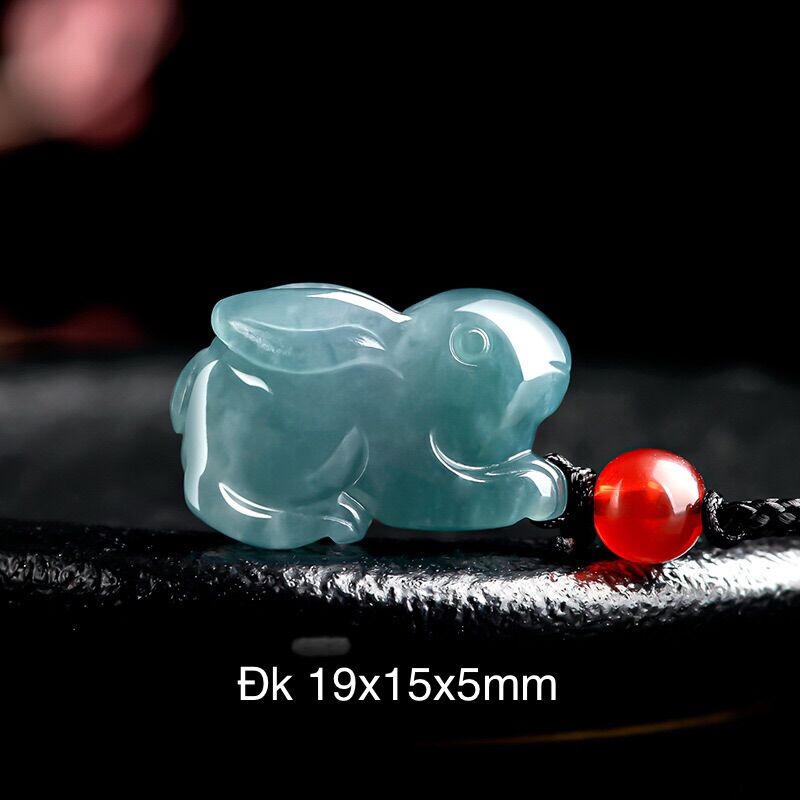 Mặt dây chuyền thỏ ngọc jadeite A phuỷ thuý xanh lam
