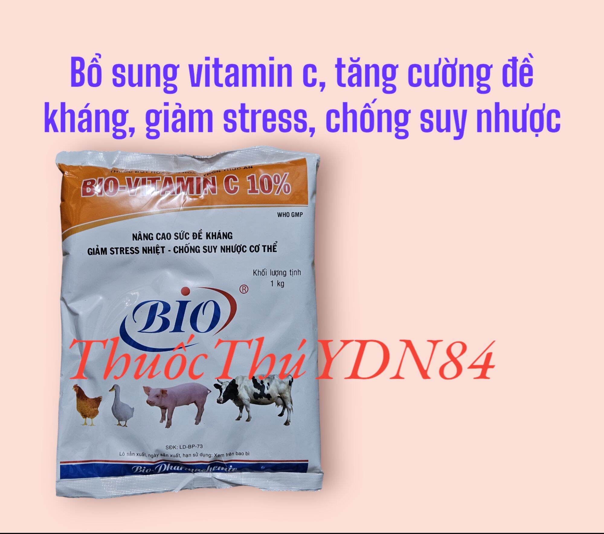 Bio Vitamin C 10% gói 1kg nâng cao sức đề kháng, giảm stress nhiệt, chống suy nhược