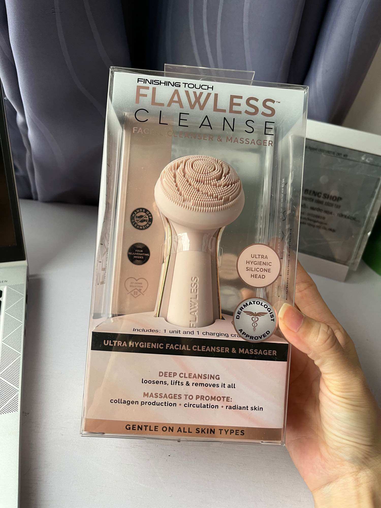 Máy rửa mặt - tẩy tế bào chết - làm sạch da chuyên sâu flawless cleanse - bengshop