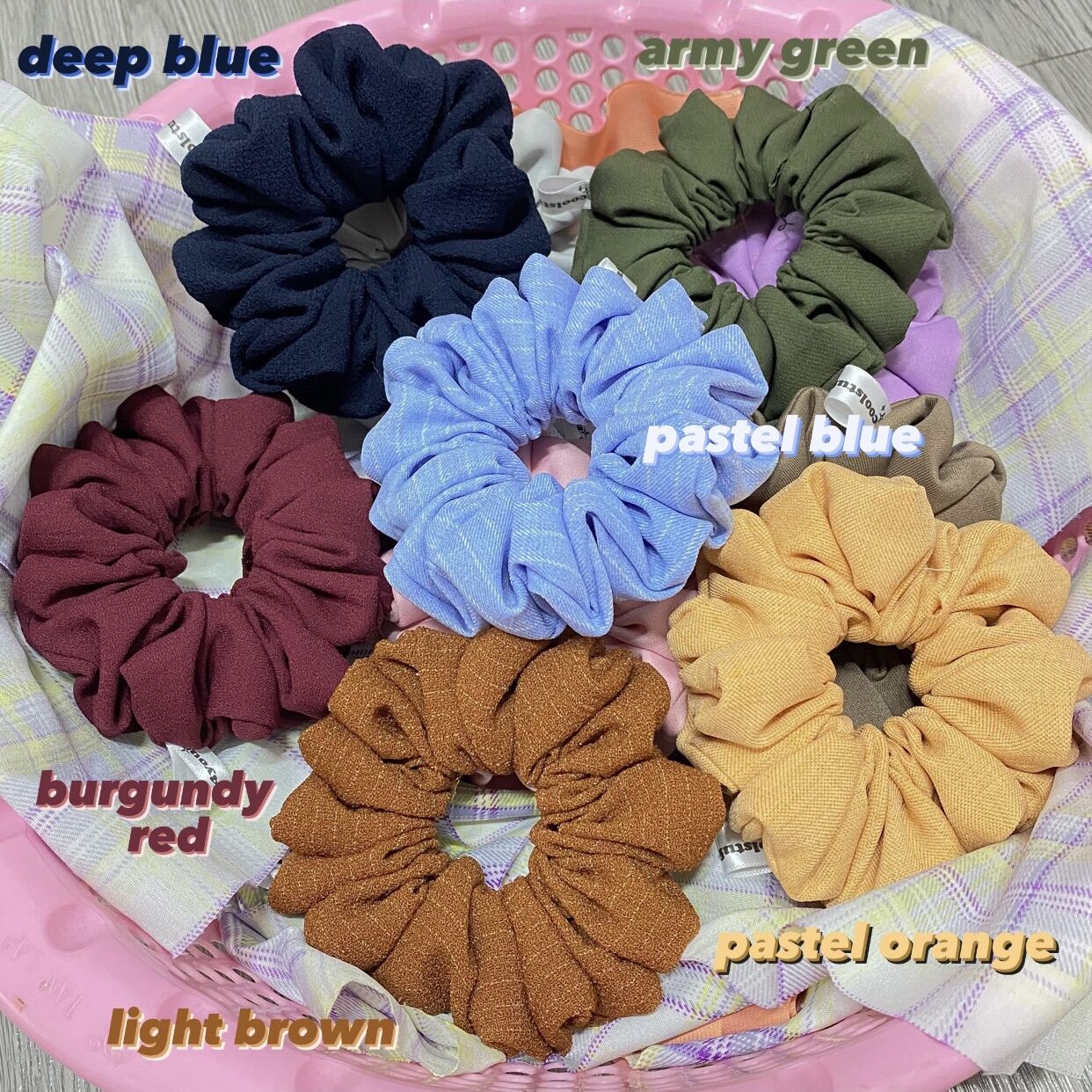 Buộc Tóc Scrunchies Vải Dày Dặn Nhiều Màu Xinh✨
