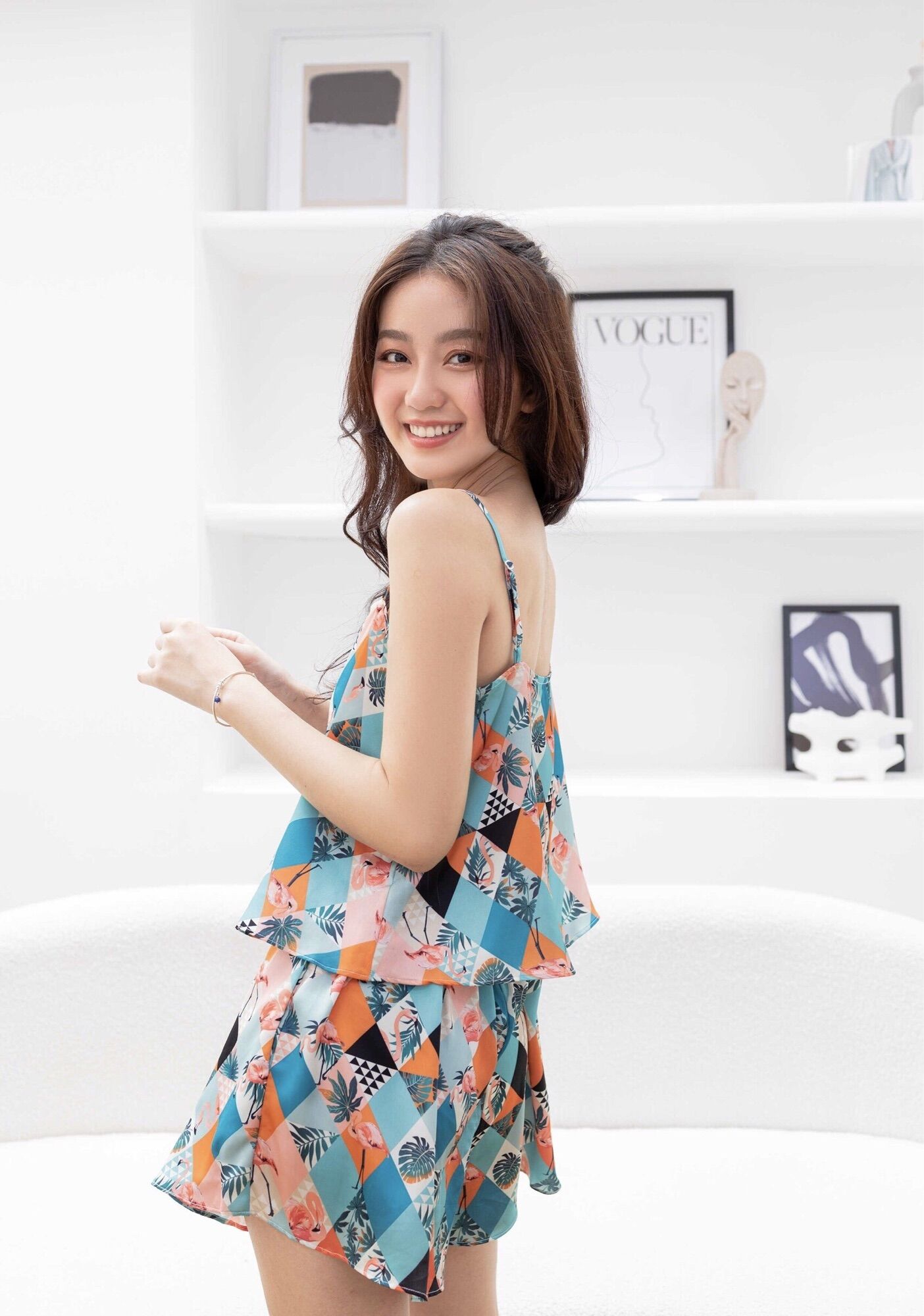 Đồ Bộ 2 Dây Mặc Nhà Flamingo Straps Set
