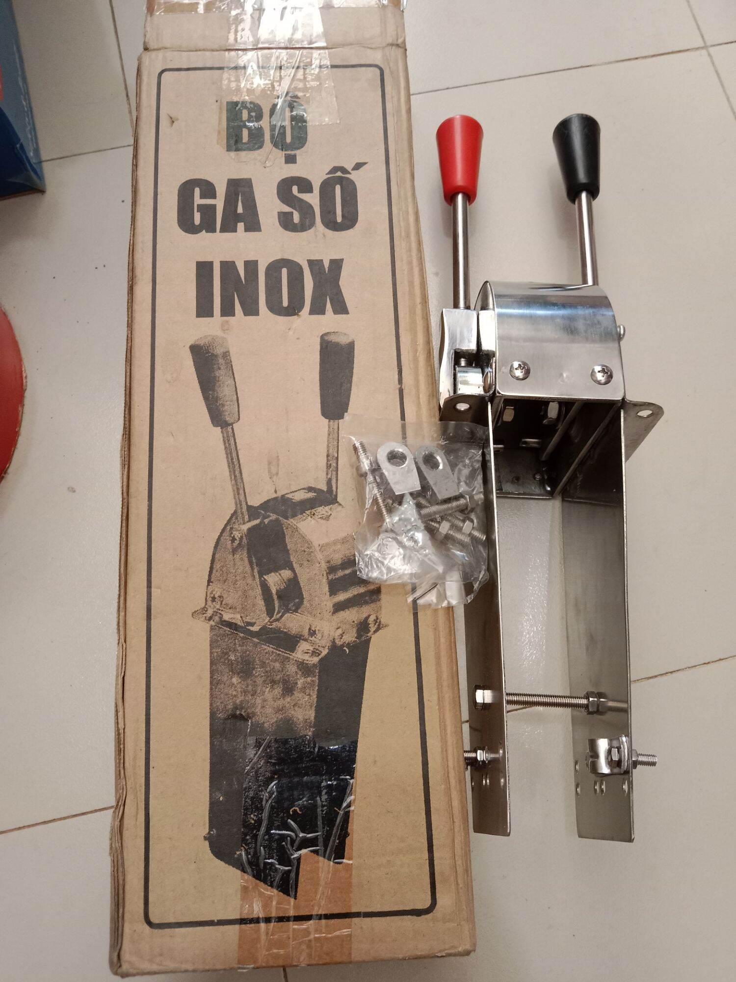 Tay ga số tàu biển tay số inox 304 phụ tùng ghe biển