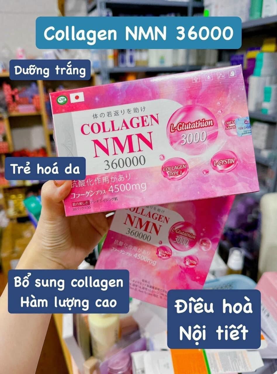 (Combo 2 hộp ) Bột trắng da toàn thân Bổ sung Collagen Glutathion NMN giúp bật tông da, giảm nám tàn