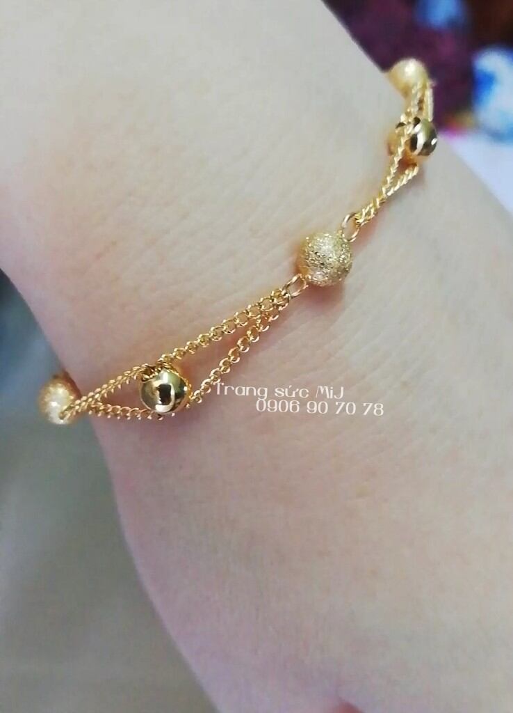 LẮC TAY TITAN DÂY ĐÔI BI MẠ VÀNG