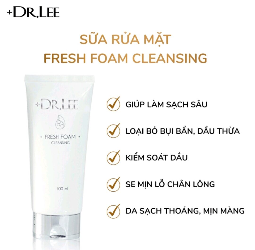Sữa rửa mặt Fresh Foam Cleansing +Dr.Lee - sạch sâu, giảm mụn, kiềm dầu, cấp ẩm