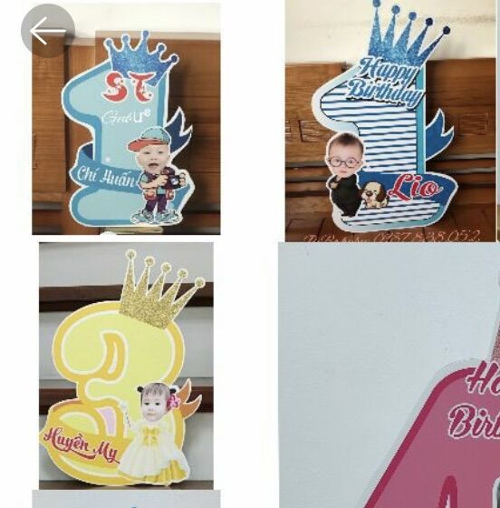 Số tuổi sinh nhật kèm hình cho bé  (cao 36-40cm tuỳ mẫu)