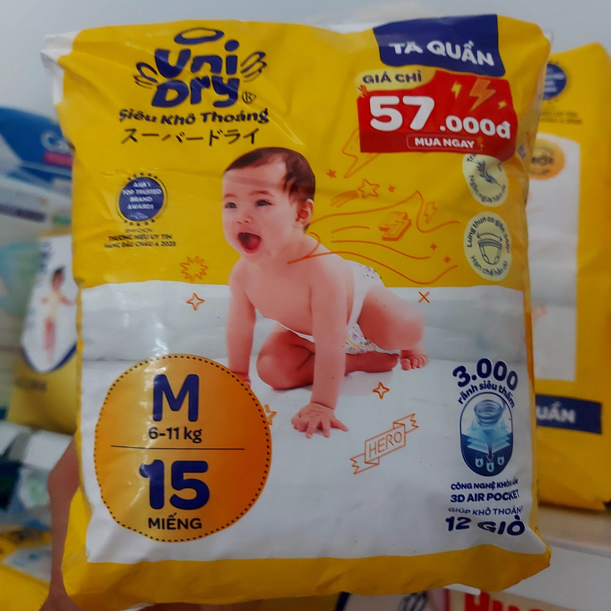 Tã quần unidry siêu khô thoáng mới m15/l15/xl15/xxl15