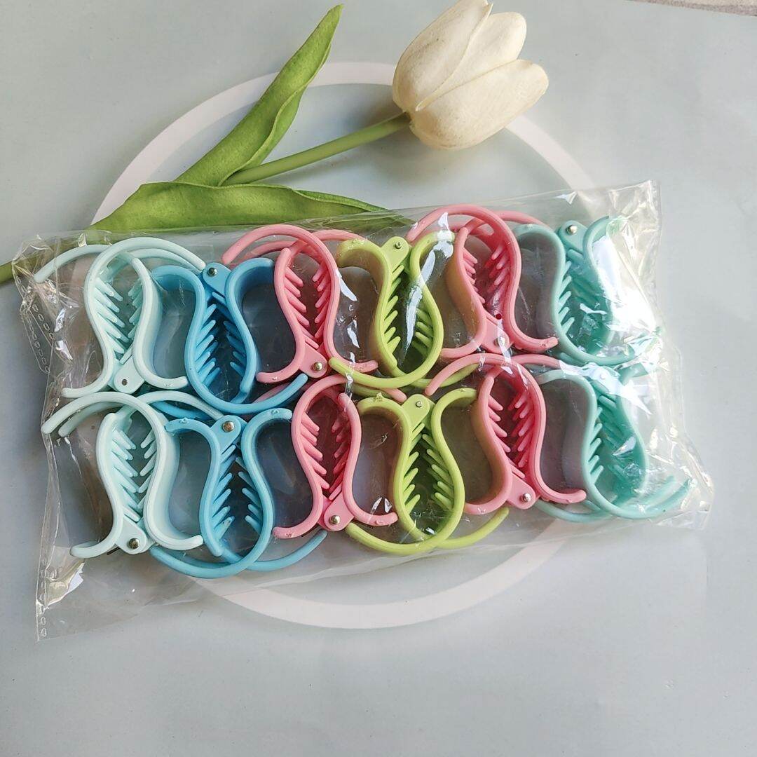 Kẹp càng cua 3 răng,kẹp càng cua 3 răng nhám màu (set 12 cái hình thật)