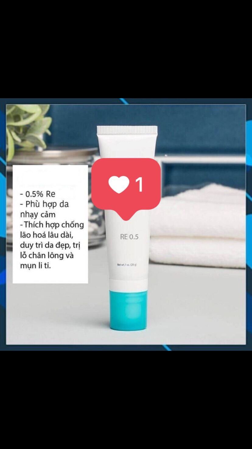 Cream dưỡng 0.5% trẻ hoá da, giảm mụn, thâm ( DATE 2025 - CÔNG TY - TEM MỚI )