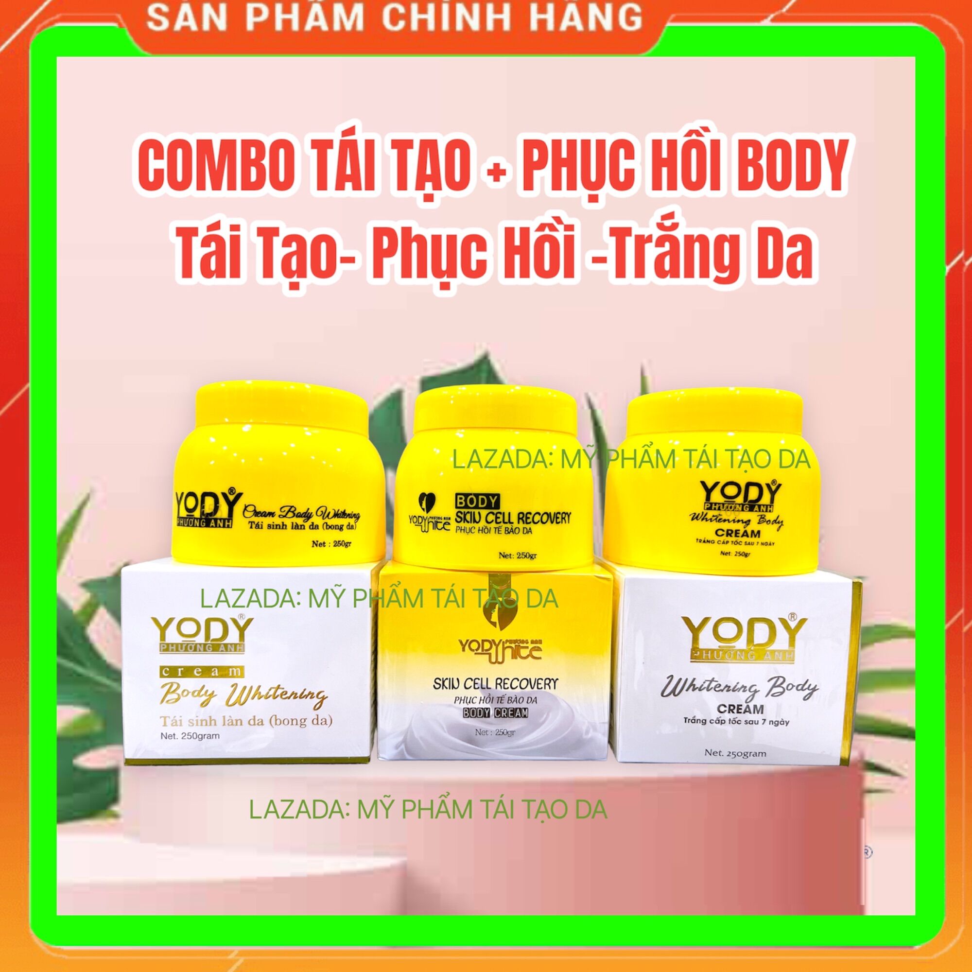Combo tái tạo da body yody phương anh phục hồi trắng da