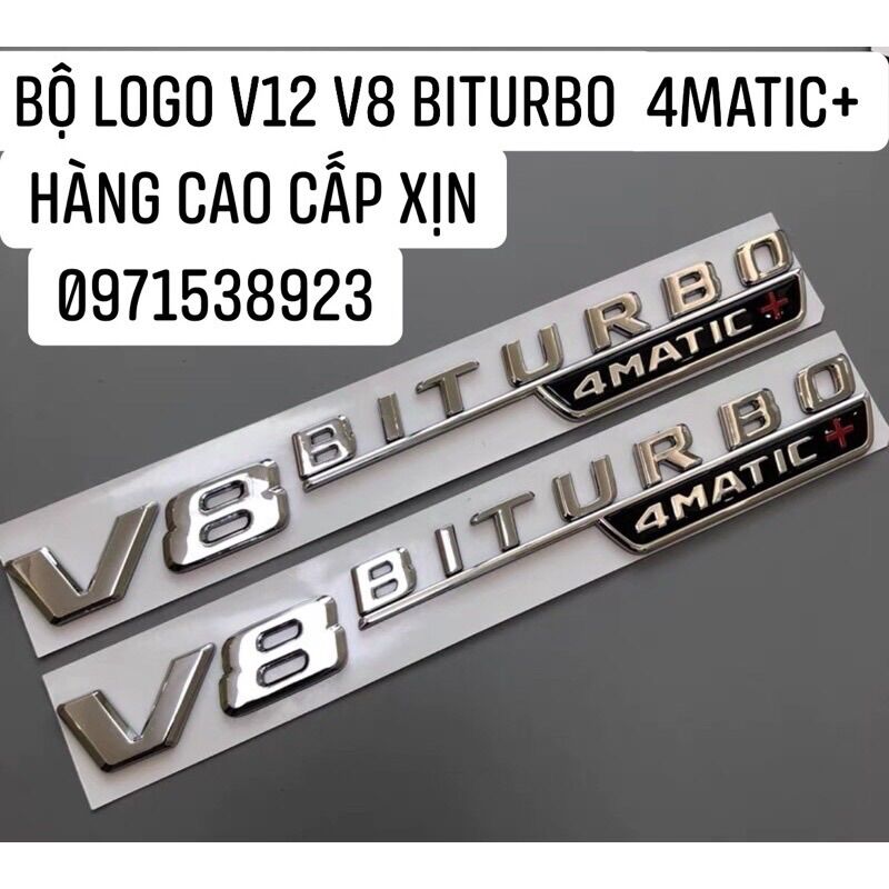Logo V8, V12 bitubro 4matic+ dán thân xe hàng cao cấp xịn