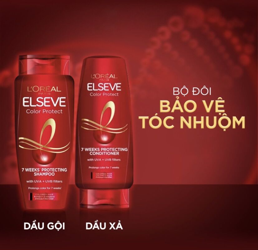 Bộ gội xả bảo vệ màu nhuộm l'oreal paris elseve color protect 7 weeks 280ml