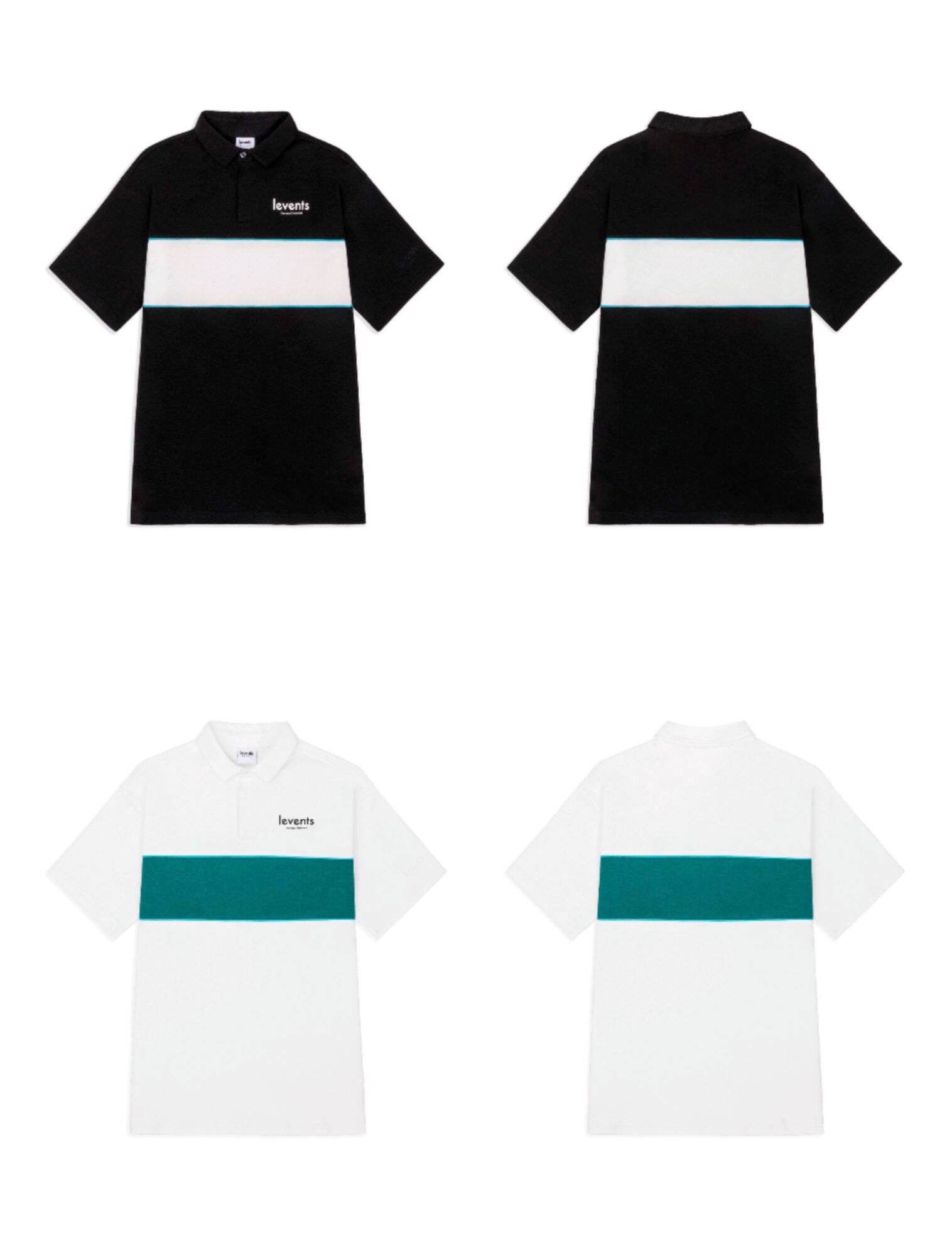 Polo levents stripe white/black