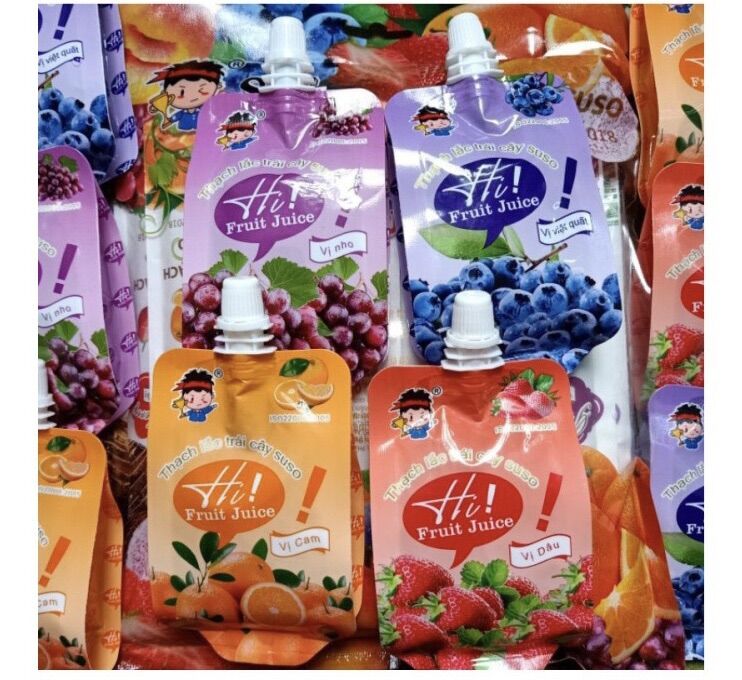 COMBO 5/10 GÓI THẠCH HÚT LẮC TRÁI CÂY SUSO(NGẪU NHIÊN)