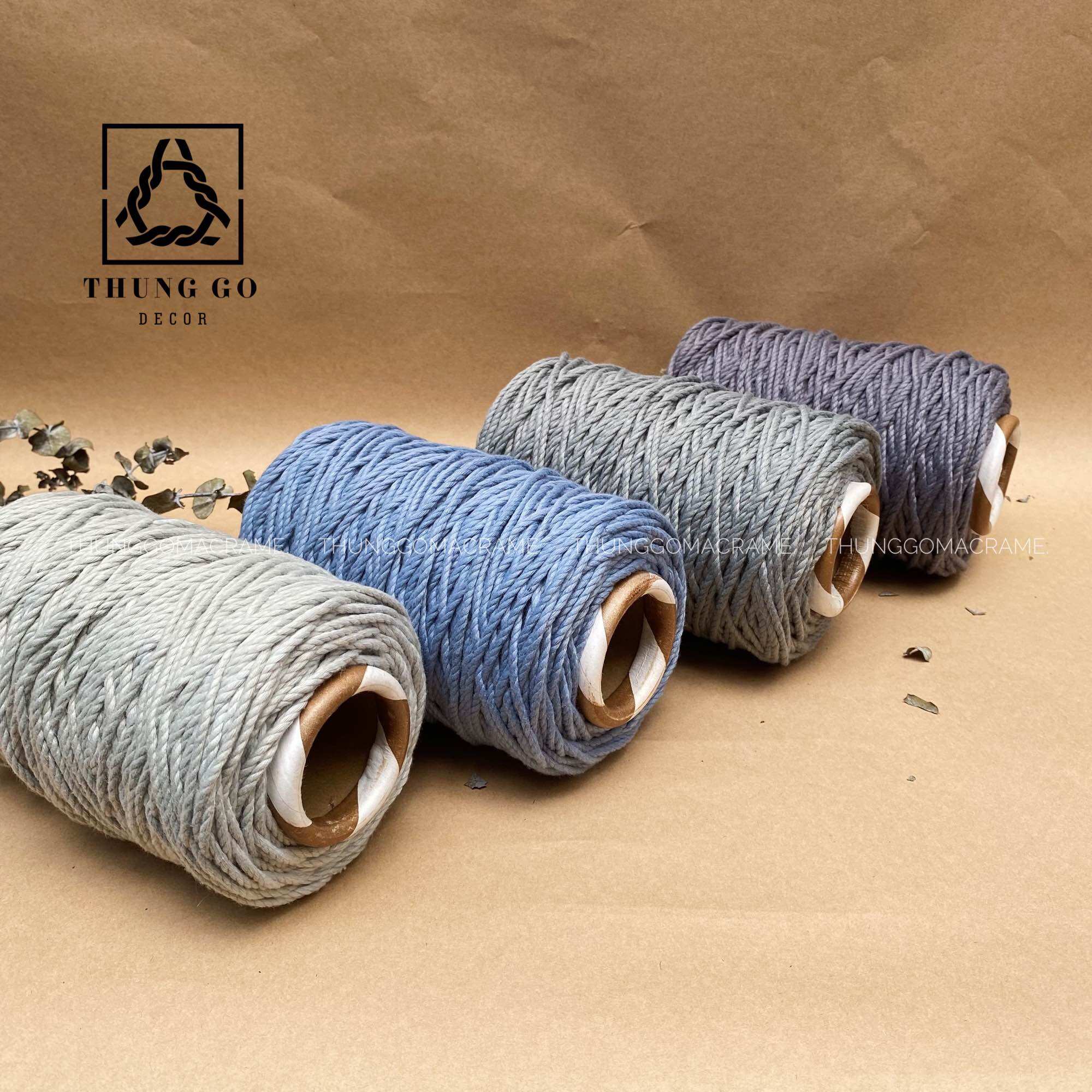 Dây Thừng Macrame Màu Xám Sáng 3mm